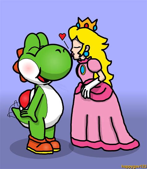 Princess Peach Kiss Yoshi Art By Leonsart933838 On Deviantart