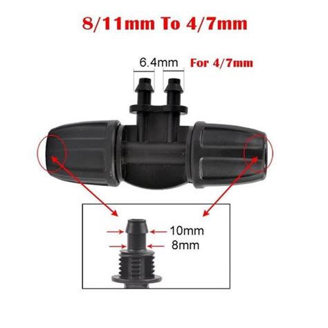 ROBINET RACCORD G Connecteur De Tuyau Arrosage En Pe 8 11mm Raccord