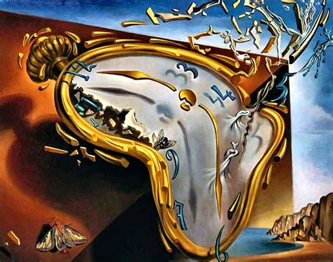 Reloj suave en el momento de su primera explosión arte dali