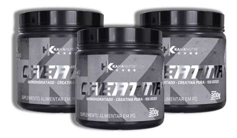 Kit 3x Creatina Monohidratada 100 Pura Kaha Nutrition 300g