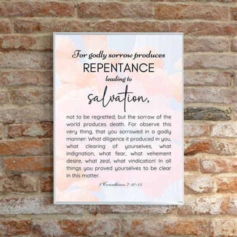 2 Corinthians 710 11 Printfor Godly Sorrow Produces Repentance Print