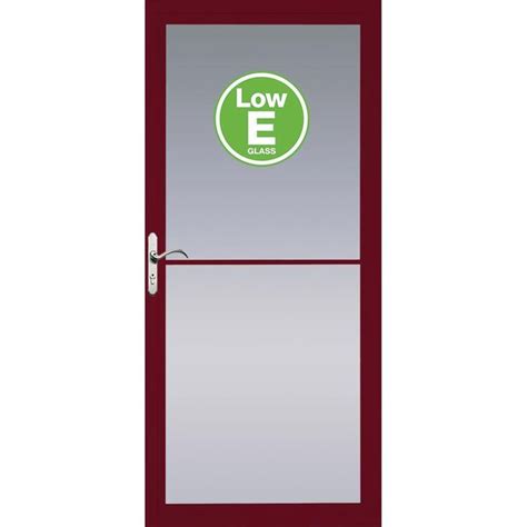 Pella Rolscreen Cranberry Full View Aluminum Storm Door With Retractable Screen Common 36 In X