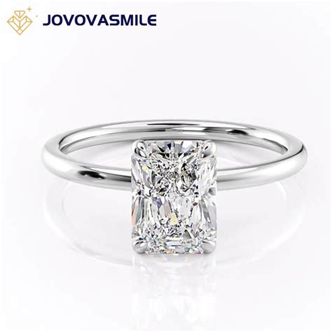 Jovovasmile Radiante Corte Moissanite Anel De Noivado Quilates Vvs D