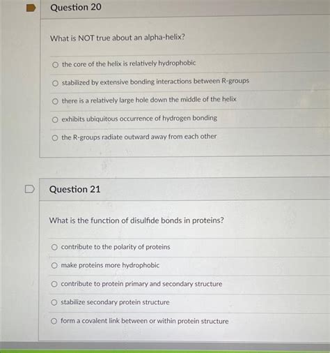 Solved What is NOT true about an alpha-helix? the core of | Chegg.com