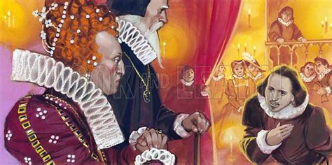 Shakespeare being presented to Queen Elizabeth I stock image | Look and Learn