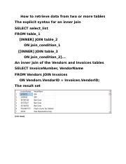 Chapter Data From Two Or More Tables Docx How To Retrieve Data From