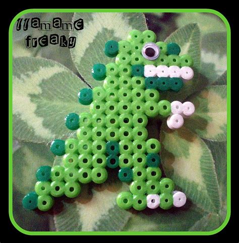 Dino Perler Beads Perler Bead Patterns Pinterest