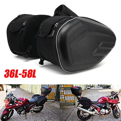 Alforjes De Motocicleta Prova D Gua Preta Moto Side Bag Mala De Bagagem