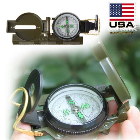 New Us Metal Pocket Army Style Compass Military Camping Hiking Survival Marching Ebay