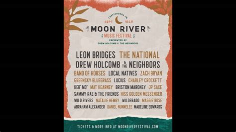 Leon Bridges And The National Lead Moon River Music Festival Lineup