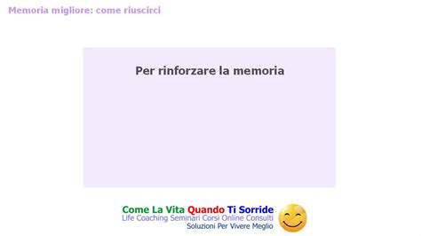 Memoria Migliore Come Riuscirci Youtube