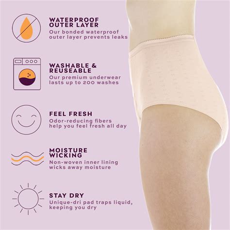 Wearever Womens Leakproof Incontinence Underwear Reusable Washable Max Absorbency Panties 3