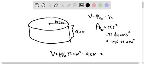 SOLVED:Find the volume of each cylinder. Give your answers both in terms of πand rounded to the ...