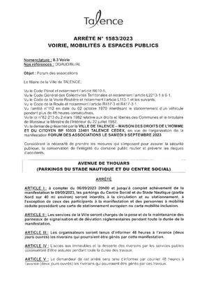 Calaméo Arrete 1583 2023 Interdiction De Circulation Et De