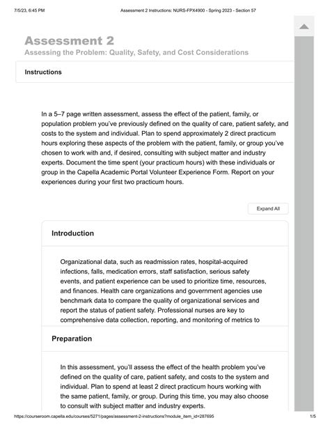 SOLUTION Assessment 2 Instructions Nurs Fpx4900 Spring 2023 Section 57