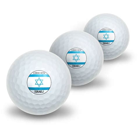 I Stand With Israel Pro Israeli Jewish Support Novelty Golf Balls 3pk