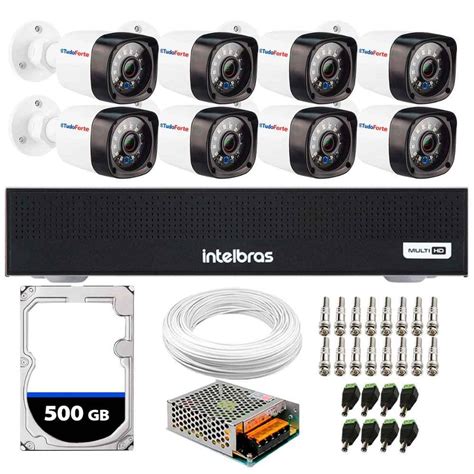 Kit 8 Câmeras Tudo Forte Tf 1220 B Full Hd 1080p Bullet Visão