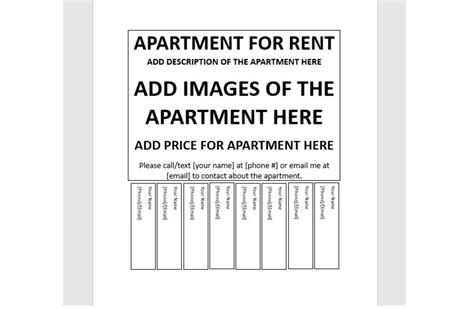 Editable Apartment For Rent Tear Off Flyer Tear Off Flyer Template Rental Apartment