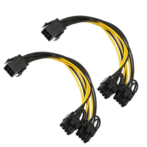 Buy Yiejoya Psu To Gpu Psu 6 Pin To 8 Pin Pcie Adapter Power Cables 2 Pack 6 Pin To Dual Pcie