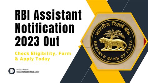 Rbi Assistant Notification 2023 Check Eligibility Form Etc