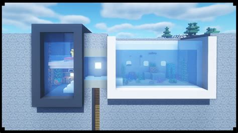 Minecraft Tutorial How To Make A Underground Modern House With An Aquarium Youtube