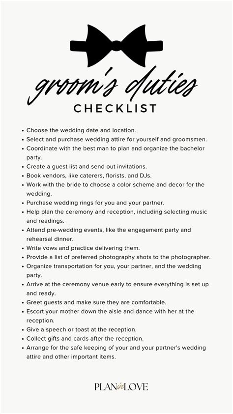 The Ultimate Grooms Checklist Everything You Need To Do Before