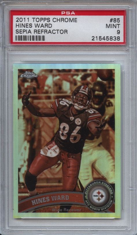 Topps Chrome Hines Ward Sepia Refractor Psa Mint Pop