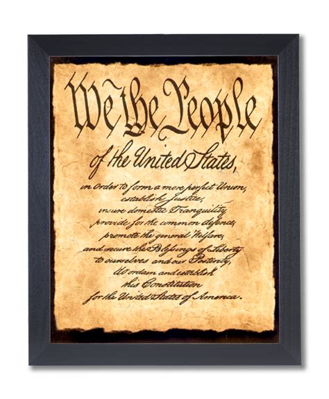 The Constitution We The People Preamble Wall Picture Black Framed Art