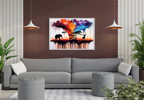 African Inspired Wall Art Jungle of Africa Art Poster Canvas Wall Art ...