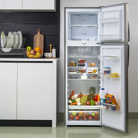 Geepas GRF3207SSXXN 320L Double Door Refrigerator Free Standing