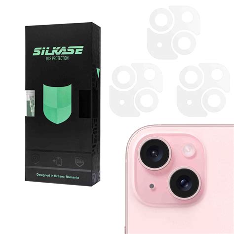 Set 3 Folii SILKASE Pentru Apple IPhone 15 Protectie Camera Foto