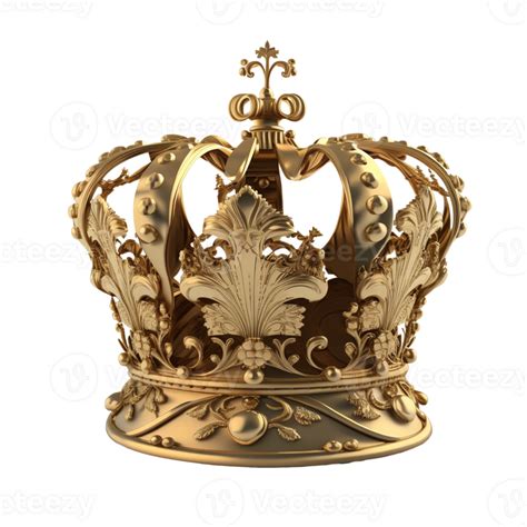 Royal Gold Crown On Transparent Background Created With Png