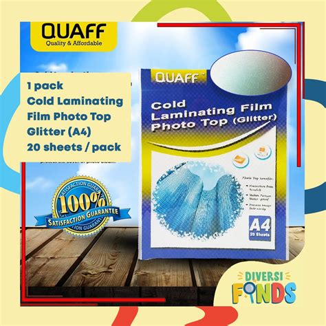 Pack Quaff Photo Top Cold Laminating Film A Size Matte Glossy