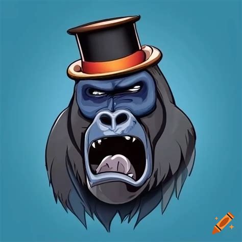 Artistic Depiction Of A Gorilla Wearing A Top Hat On Craiyon