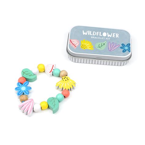 Cotton Twist Holzperlen Kreativ Set Armband Dose Wildblumen