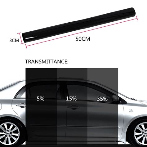 50cm X 3m Window Tint Film Tinting Roll Kit Vlt Black Uv Proof Scratch