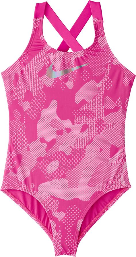 Nike Girls Optic Camo Crossback One Piece Swimsuit