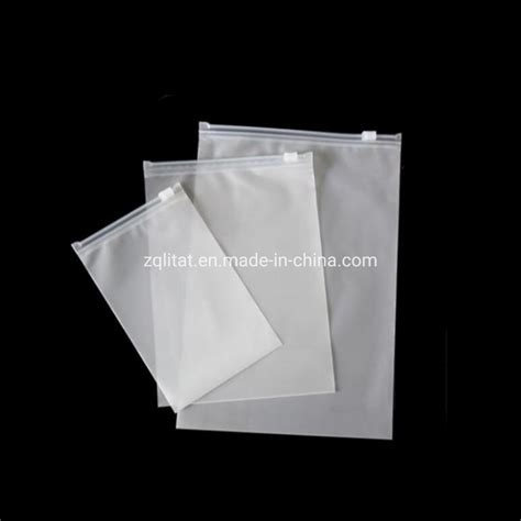 Custom Transparent CPE Slider Zip Lock Bags Frosted CPE Zipper