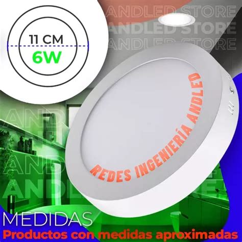 Panel Led 6w Sobreponer Luz Blanca O Calida Redondo Certific En Venta