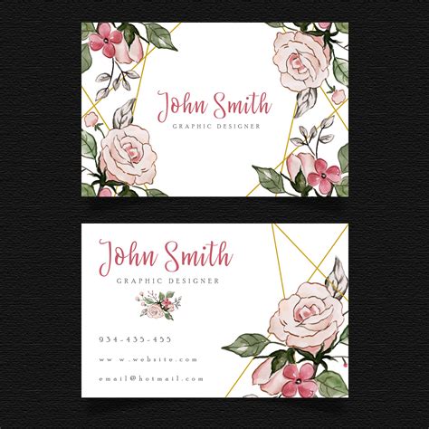 Pink Floral Visiting Card 677117 Vector Art at Vecteezy