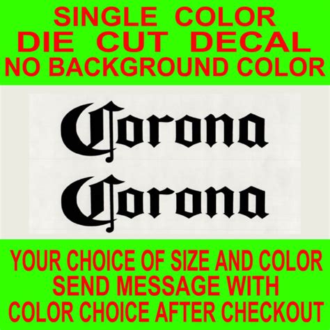 2x Corona Beer Die Cut Vinyl Decal Car Truck Window Laptop Cooler