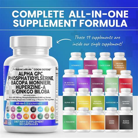 Brain Boost Supplement Alpha Gpc Choline Mg Phosphatidylserine