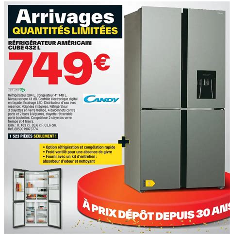 Promo R Frig Rateur Am Ricain Cube L Chez Brico D P T