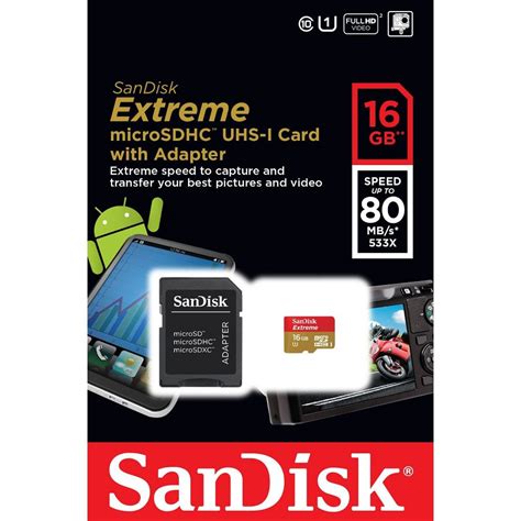 Sandisk Extreme Plus Microsdhc 16gb Sd Adapter Rescue Pro Deluxe