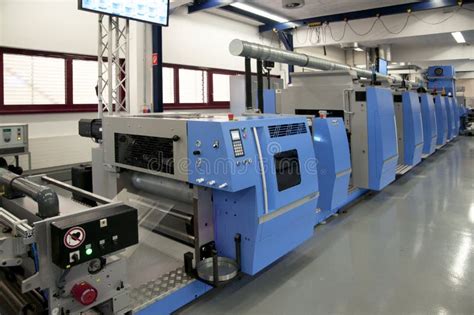 Offset Flexo Press For Labels Stock Image Image Of Machine Finishes