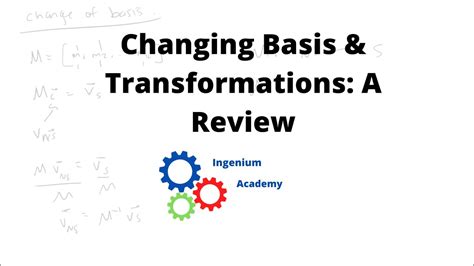 Changing Basis And Transformation Matrices A Review Linear Algebra