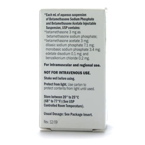 Betamethasone Sodium Phosphate Acetate Injection 6 Mg ML Multiple