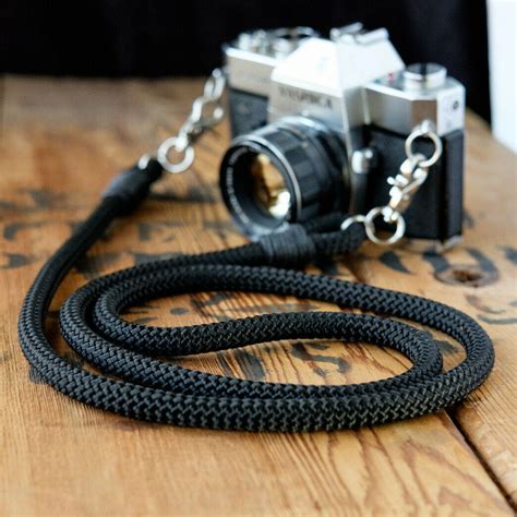 Rope Camera Strap In Black With Metal Clasps By APMOTS Shoulder Sling