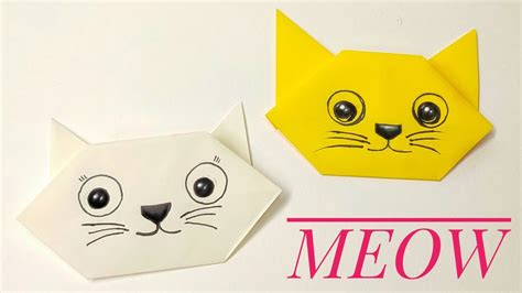 Origami Cat Easy Diy Paper Craft Origami Cat Face Tutorial Youtube