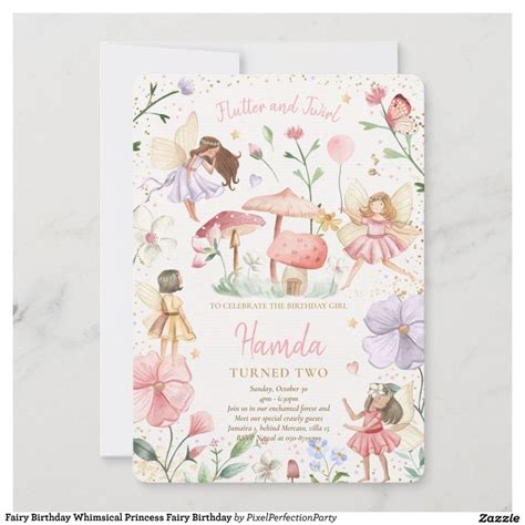 Fairy Birthday Whimsical Princess Fairy Birthday Invitation Zazzle